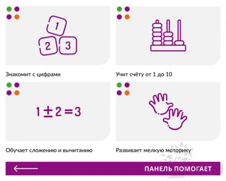 Панель "Считаем пальцы"