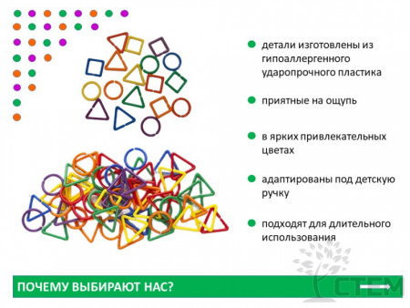 Звенья фигурные. Набор с карточками заданий.  