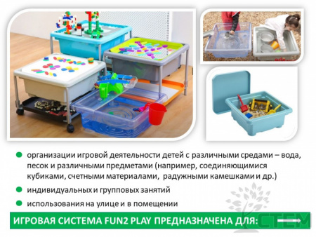 Fun2 Play Игровая система Лоток с крышкой (Голубой)