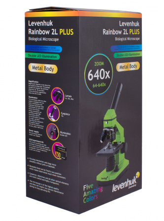 Микроскоп Levenhuk (Левенгук) Rainbow 2L PLUS Lime\Лайм