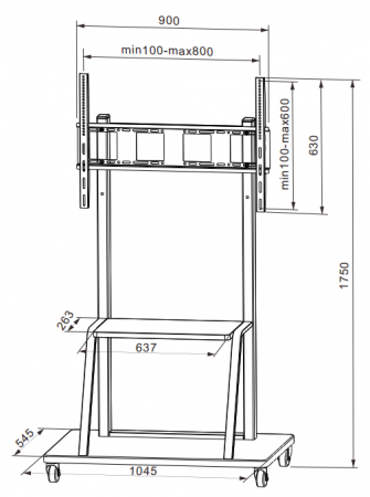 Напольная стойка для интерактивного комплекса 42"-90", до 140кг (800x600)